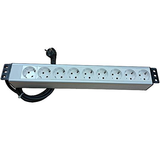 Scs Pazar Kabinet Prizi - 19"inch , 9lu Şebeke , Kablolu Power Grubu ( 9XDIN49440 Soketli Schuko Grup Priz ) - 2